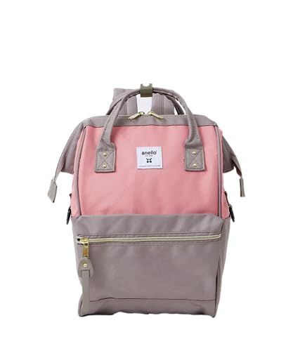 Color:ピンク×グレーベージュ [アネロ] 口金 リュック (S)/ A4 口金/撥水/多収納/PC収納 CROSS BOTTLE ATB0197Z ピンク×グレーベージュ