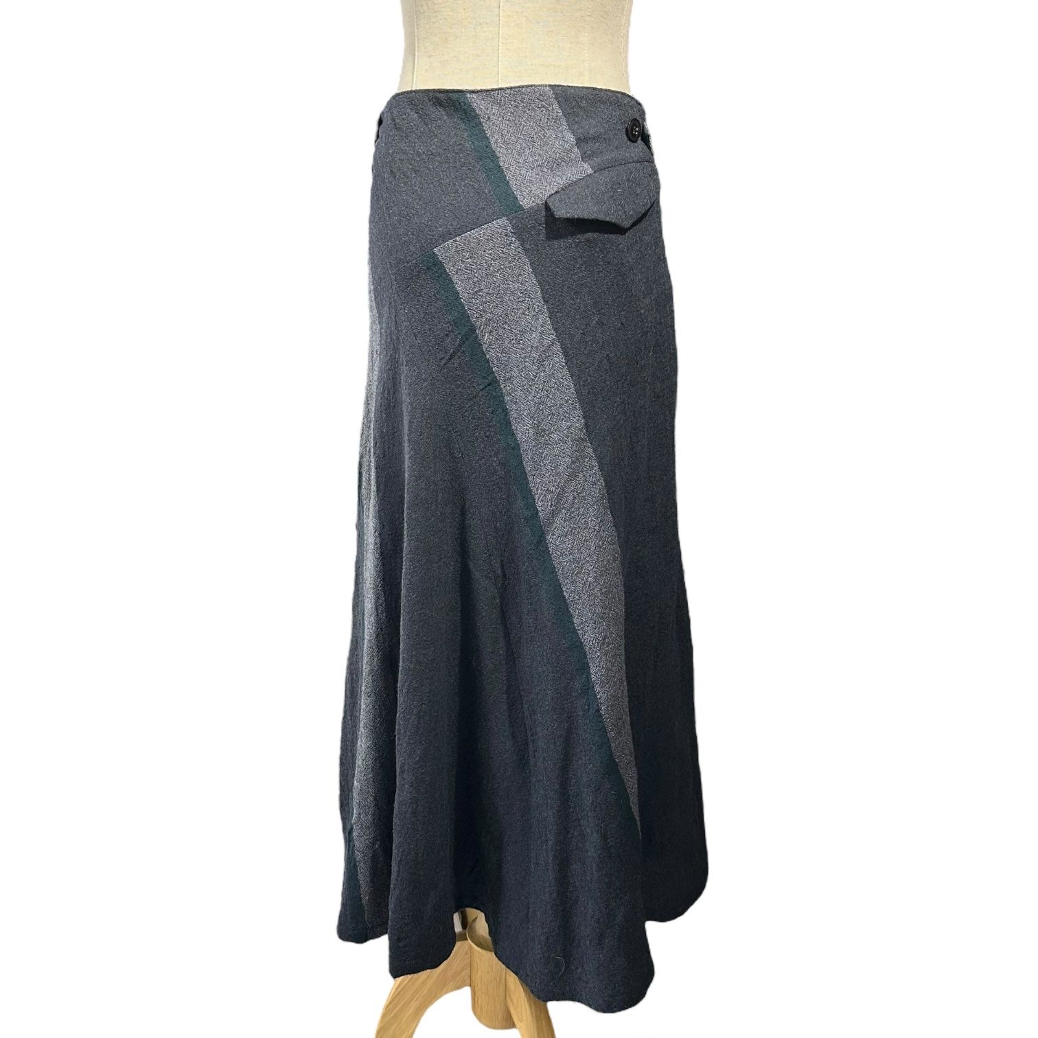 Y's(ワイズ) Asymmetrical flare wool long skirt アシンメトリー