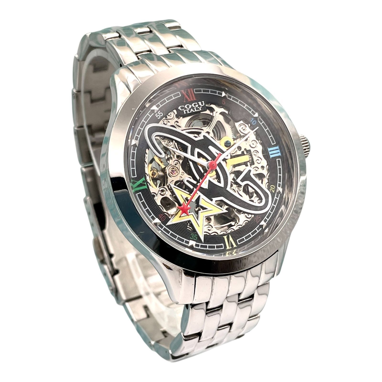 COGU コグ メンズ腕時計 スケルトン 自動巻き オートマ 裏スケ 稼働 5226-34-02
