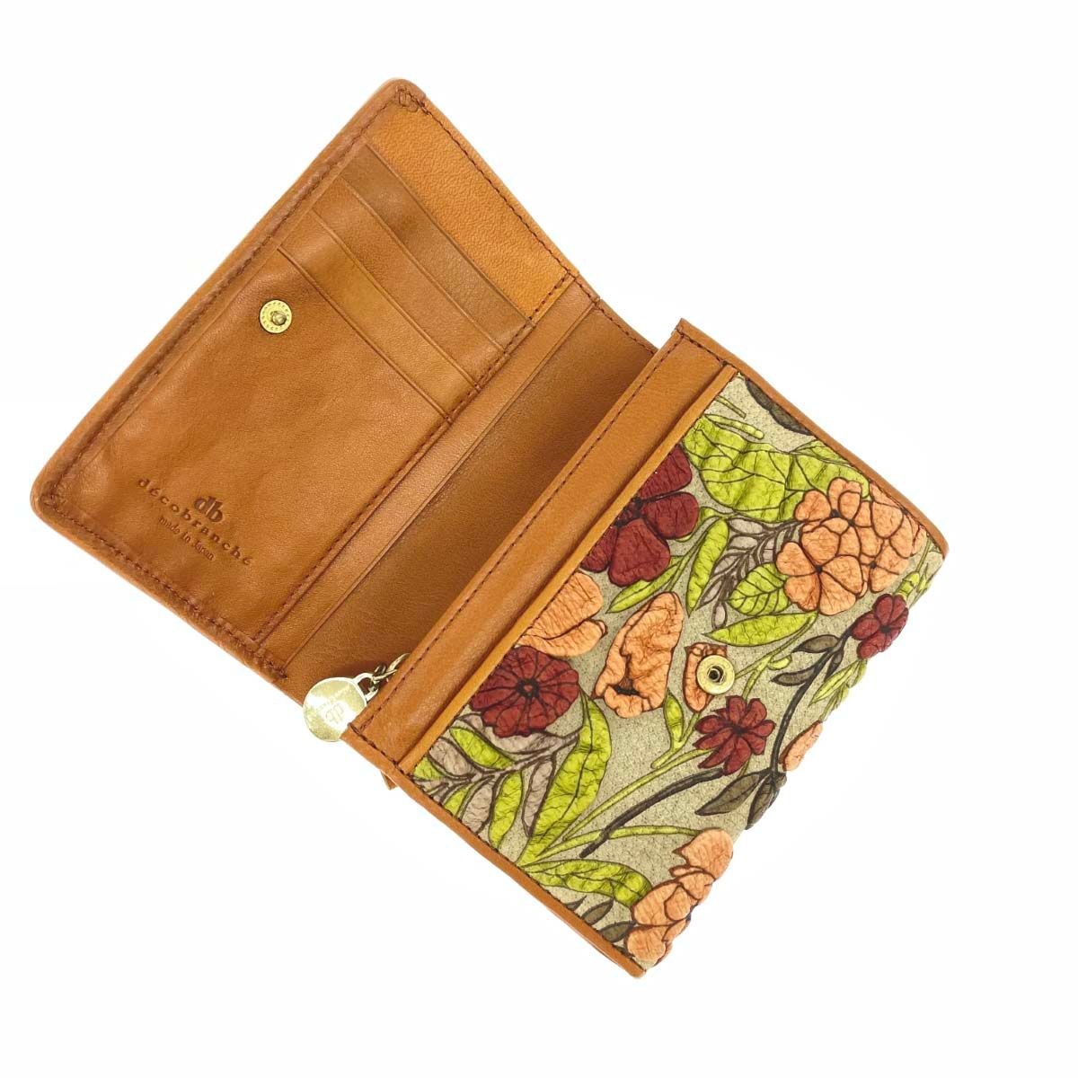 decobranche デコブランシェ 二つ折り財布 レザー 花柄 マルチ