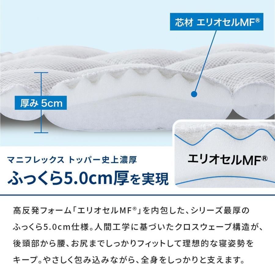 マニフレックス クールトッパー セミダブル 120×195cm 厚み5cm 敷き 