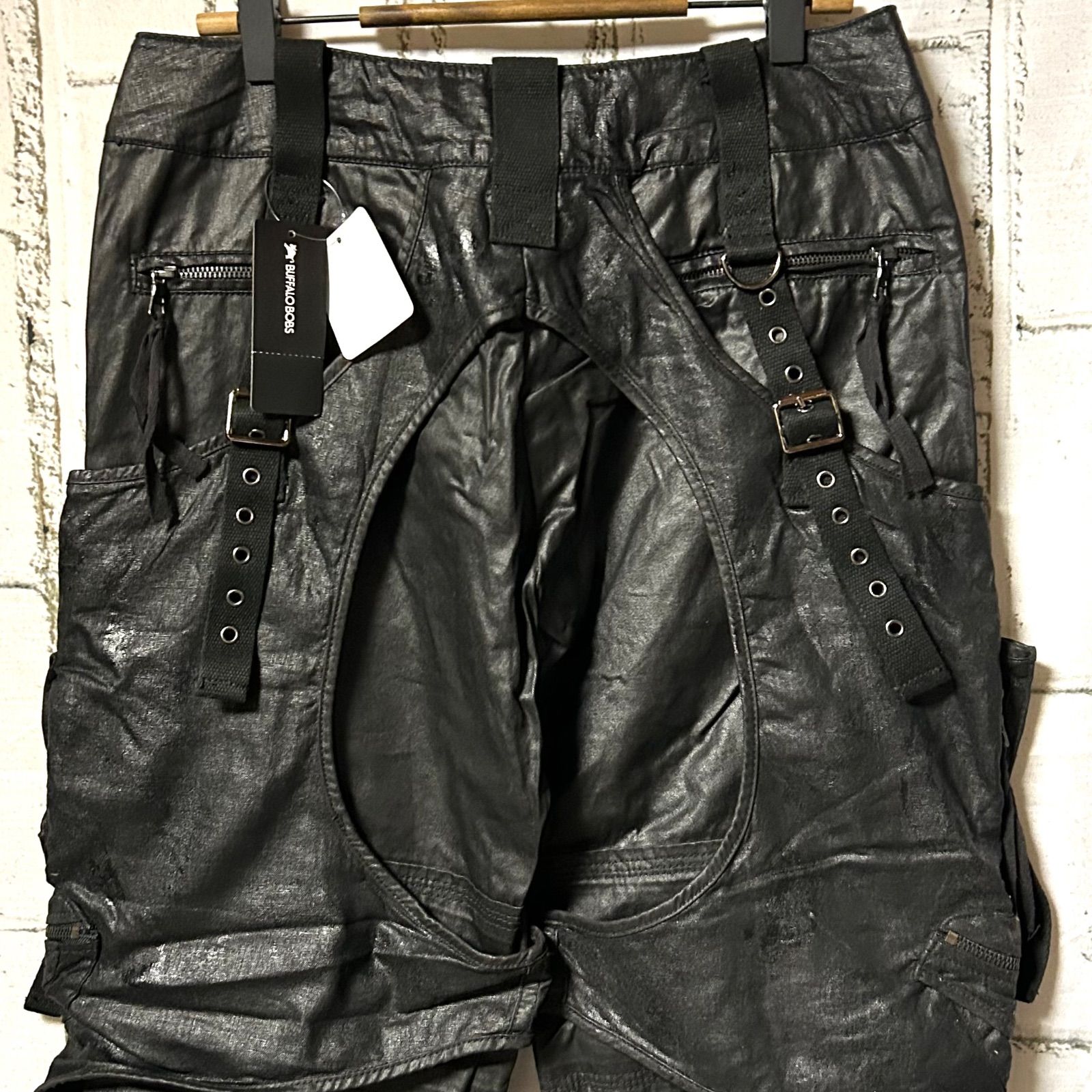【美品】バッファローボブズ Noir ガスマスク カーゴパンツ ブラック 1 新品タグ付き 美品 未着用 BUFFALO BOBS バッファローボブズ