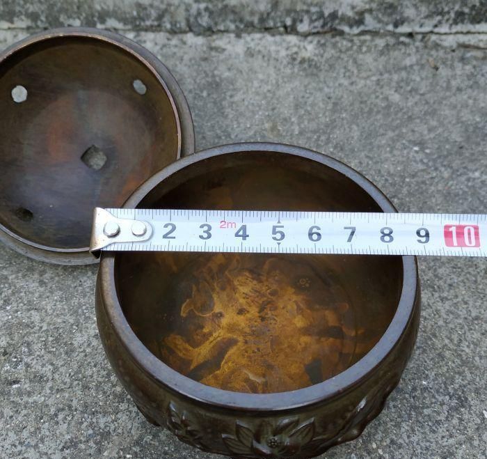 銅器 香炉 蓮花香炉 茶道具 香道具 室内薫香炉 装飾品 工芸品