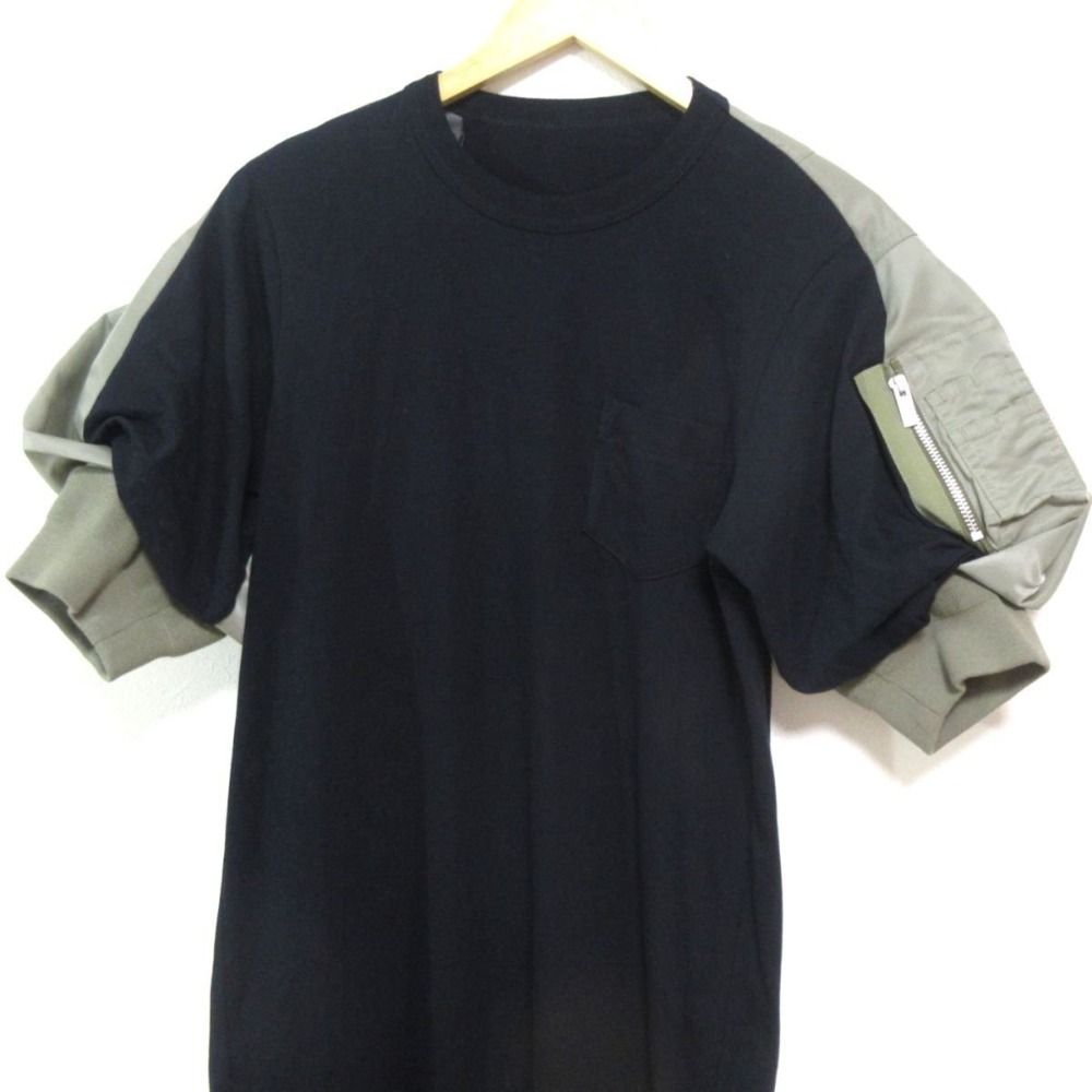 美品 24SS sacai サカイ Twill&Jersey Dress 異素材ドッキング