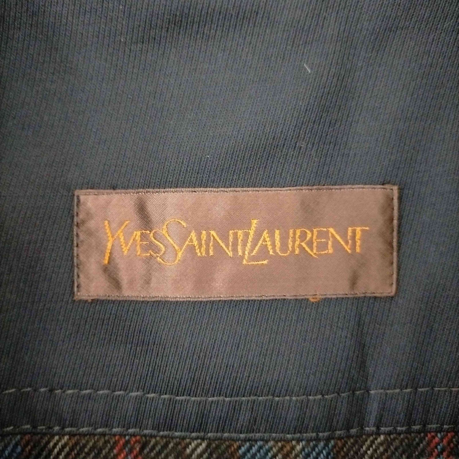 イヴサンローラン Yves Saint Laurent 70-80S 裏地チェック柄トレンチ