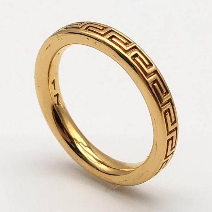 ★送料関税込★VERSACE エングレイブド グリークキー リング VERSACE - versace エングレイブド グリークキー リングの通販