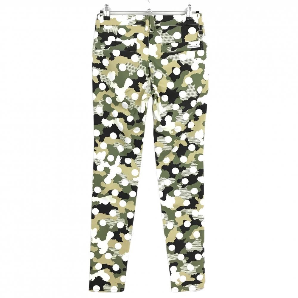 パーリーゲイツ パンツ カーキ×白 カモフラ調 迷彩 ドット ロゴ刺しゅう レディース 1 M ゴルフウェア PEARLY GATES