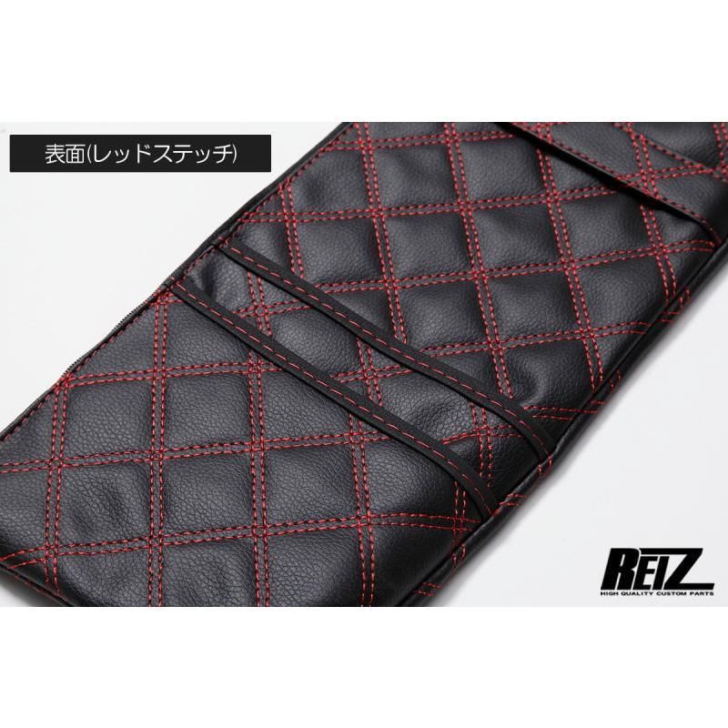 ハイゼットトラック ジャンボ シートカバー 本革調 レッドダイヤキルト