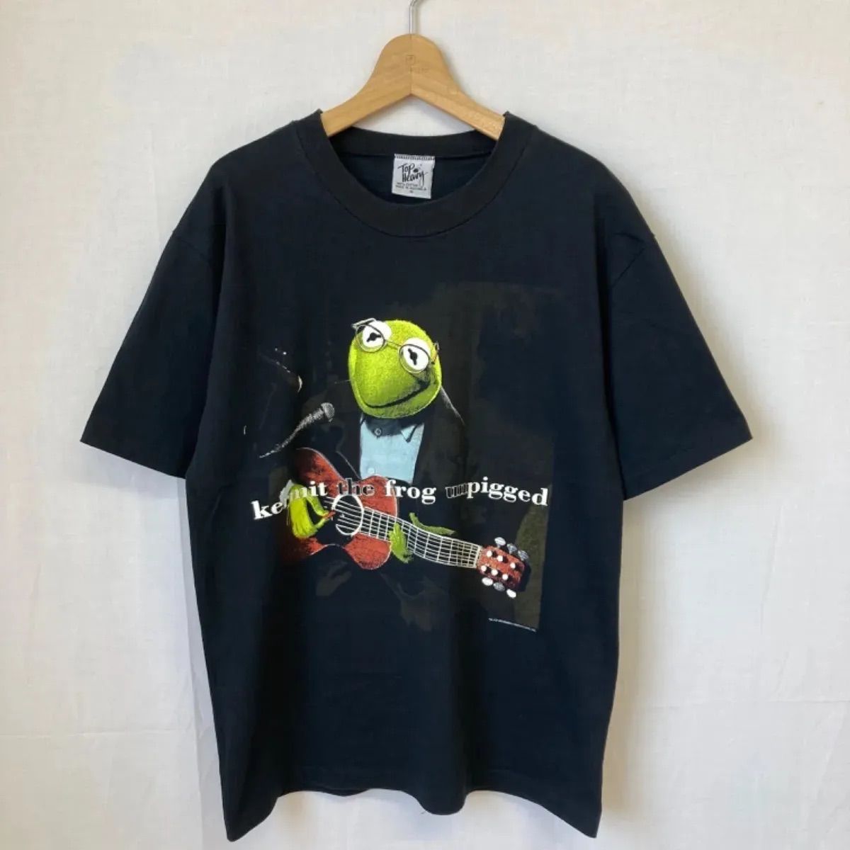 kermit the frog unpigged カーミット コットン Tシャツ ギター ブラック 黒 オーストラリア JIM HENSON MM