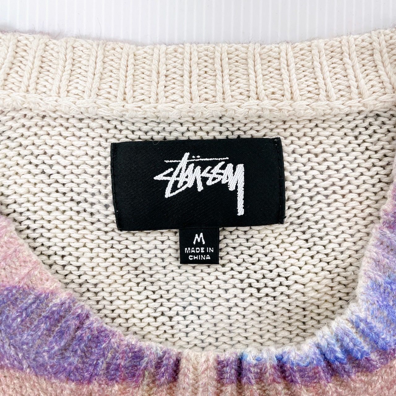 美品】23AW STUSSY ステューシー ALFONSO SWEATER Multi リネン 