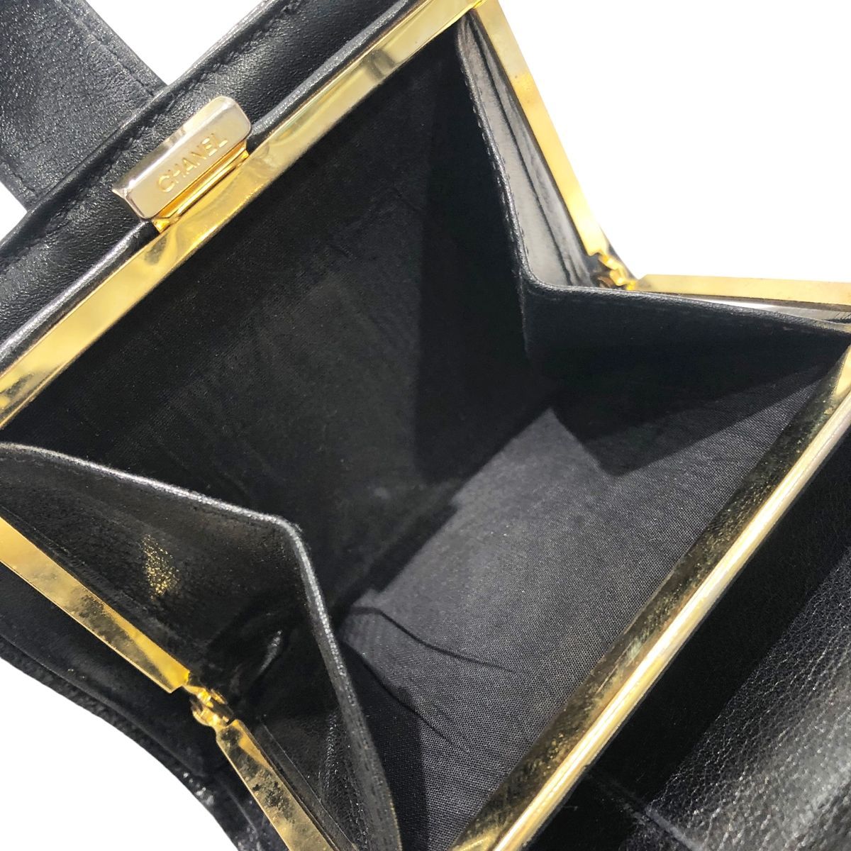 【美品】CHANEL シャネル　キャビアスキン　がま口　二つ折り財布　ココ 楽天市場】【中古】 CHANEL シャネル キャビアスキン ココマーク