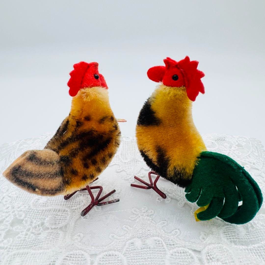 送料無料☆シュタイフ☆Rooster&Hen☆にわとりペア/雄鶏＆雌鶏
