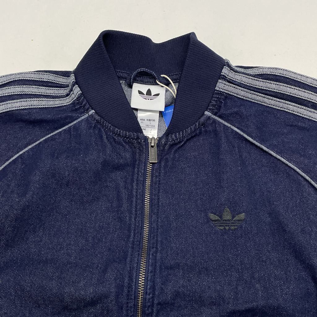 【新作】 01w-5305 アディダスオリジナルス ADICOLOR LOOSE SUPERSTAR DENIM STONE アディ ルーズ スーバースター デニム ストーン ブルー サイズXL インドネシア製 コットン JX6461 品