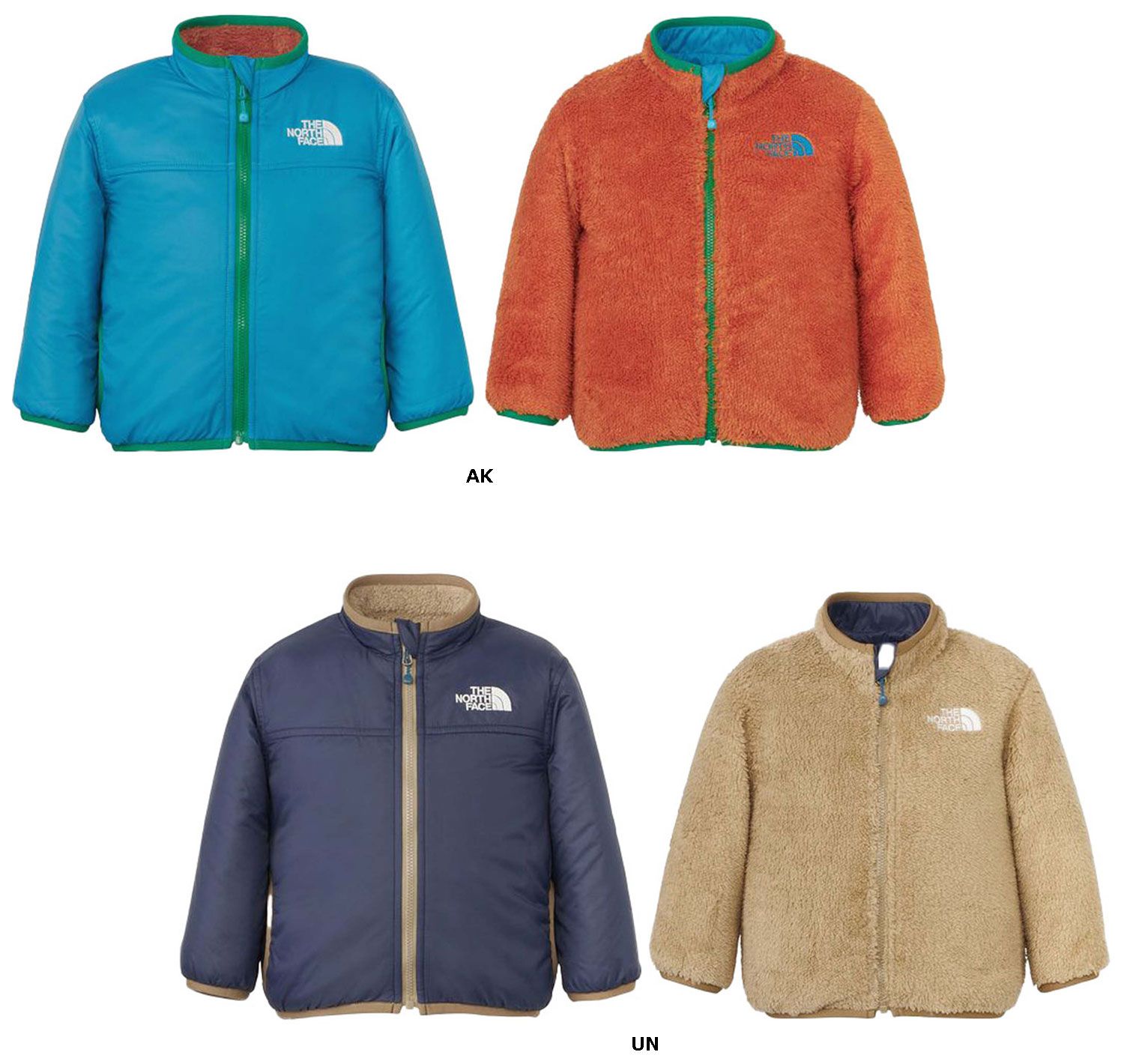 ザ ノース フェイス THE NORTH FACE アウトドア ベビー リバーシブルコージージャケット フリース 中綿 2WAY 撥水 静電 お出かけ 公園 秋 冬 中間着 子供 キッズ NYB82444 AK アルカリブルー