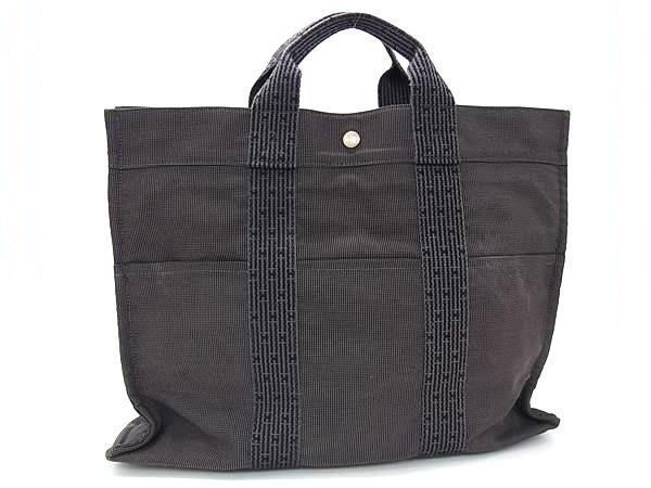 【中古】エルメス HERMES エールライン トートMM エールライン HERMES トートバッグMM グレー 廃番 中古品 程度AB