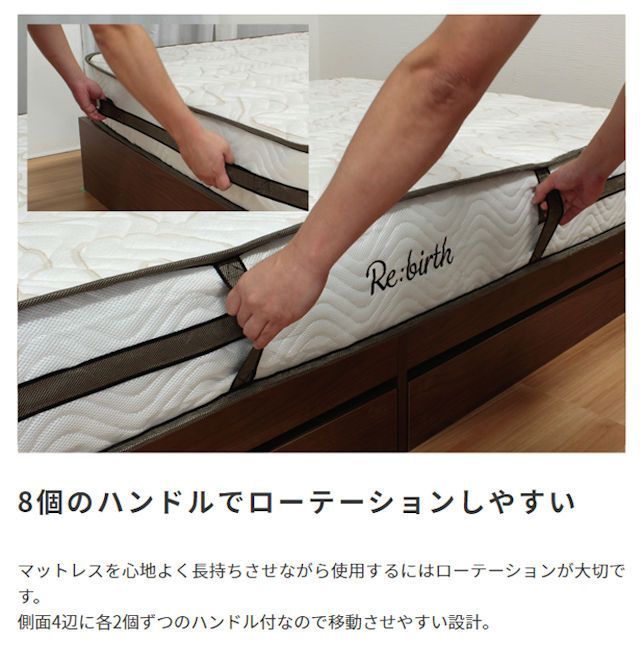 ポケットコイルマットレス セミダブル 厚み21cm 少し硬め リバーシブル
