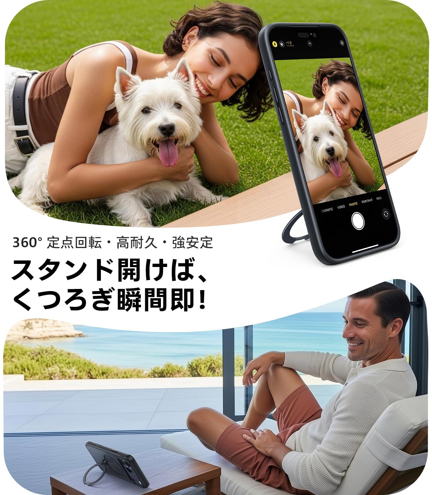 TORRAS iPhone 17 Pro Max 用 ケース多機能一体 360°新定点回転スタンド Magsafe対応 カメラコントロールボタン 高耐久性 耐衝撃 ゼンマイ式スタンド リング 縦横両対応 マグネット搭載 急速充電対応 指紋防止 Ostand… FFCRYSTALESIA_COM
