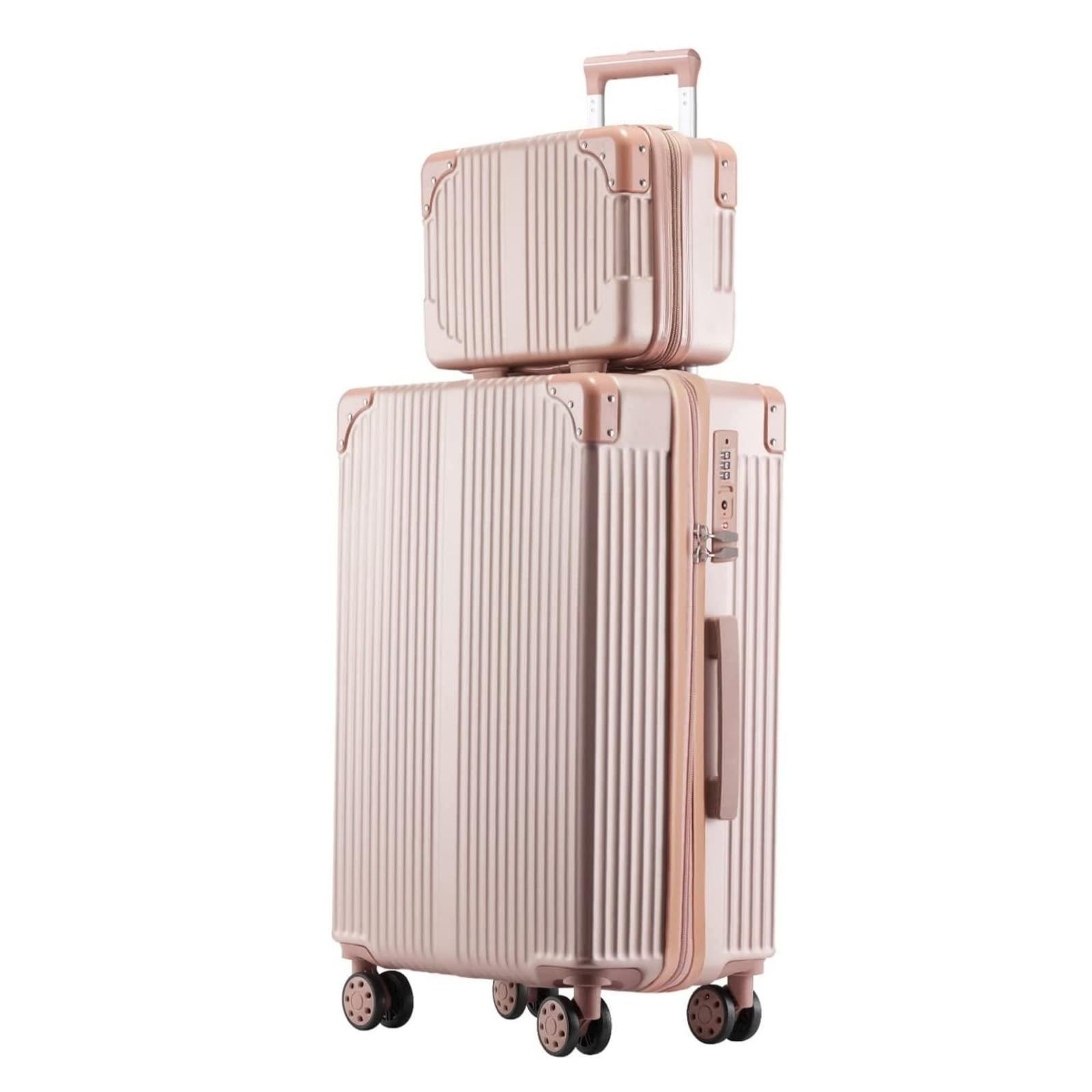 スーツケース Xindzy キャリーバッグ キャリーケース 機内持込 TSAローク搭載 超軽量 大型 静音 ダブルキャスター 耐衝撃 360度回転906 XXL ローズゴールドー