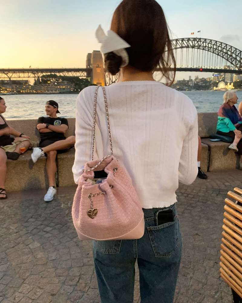 The barnnet ツイードチェーンバッグ　リュック ✨🔥💼新品 韓国 The Barnnet スタイリッシュなツイードチェーン