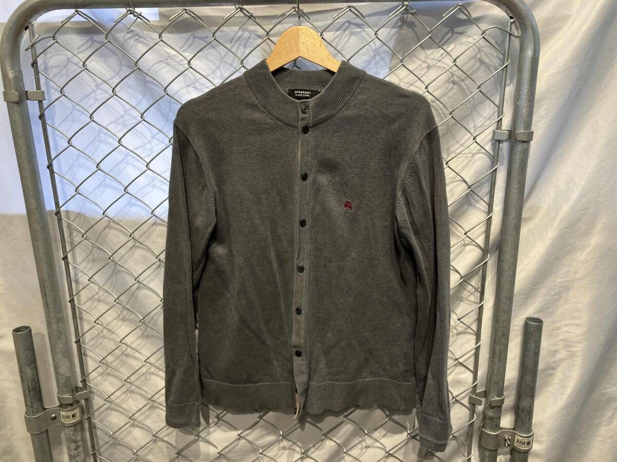 BURBERRY BLACK LABEL size 2 カーディガン ライトグレー バーバリー