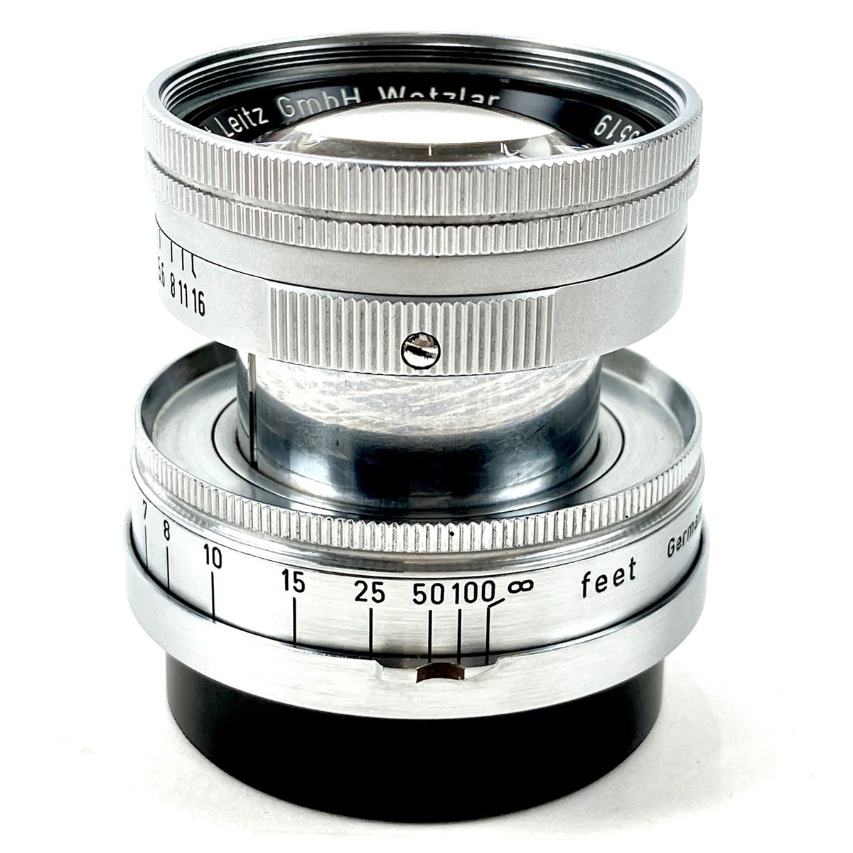 ライカ Leica ズミクロン 50mm F2 沈胴 Mマウント純正フード付 - レンズ(単焦点)