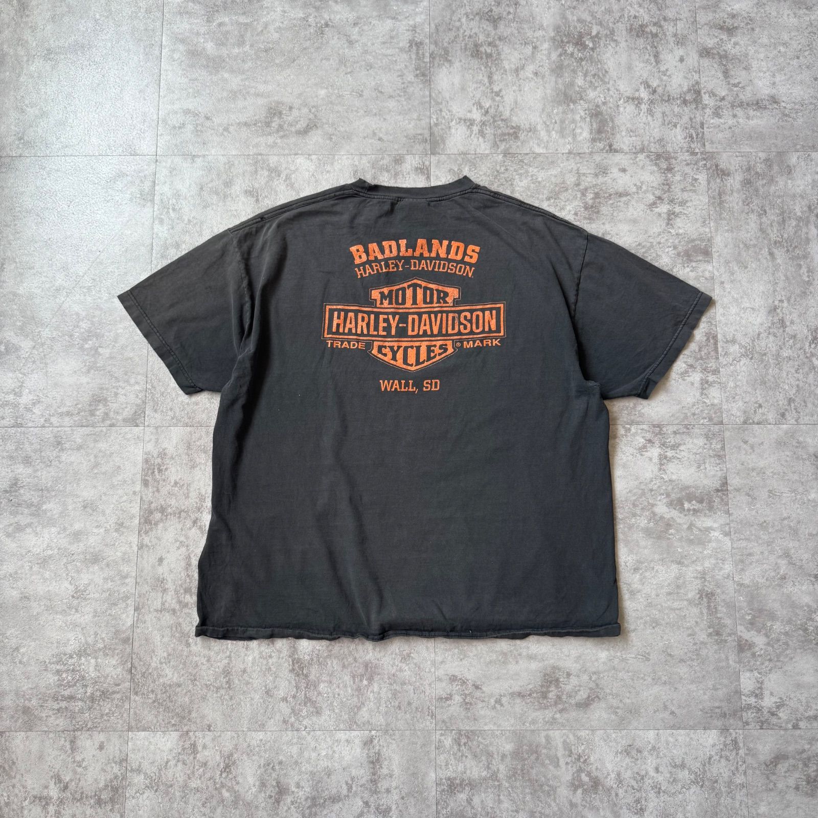 00s.ハーレーダビッドソン Tシャツ XL相当 フェードブラック【ST215】 00s