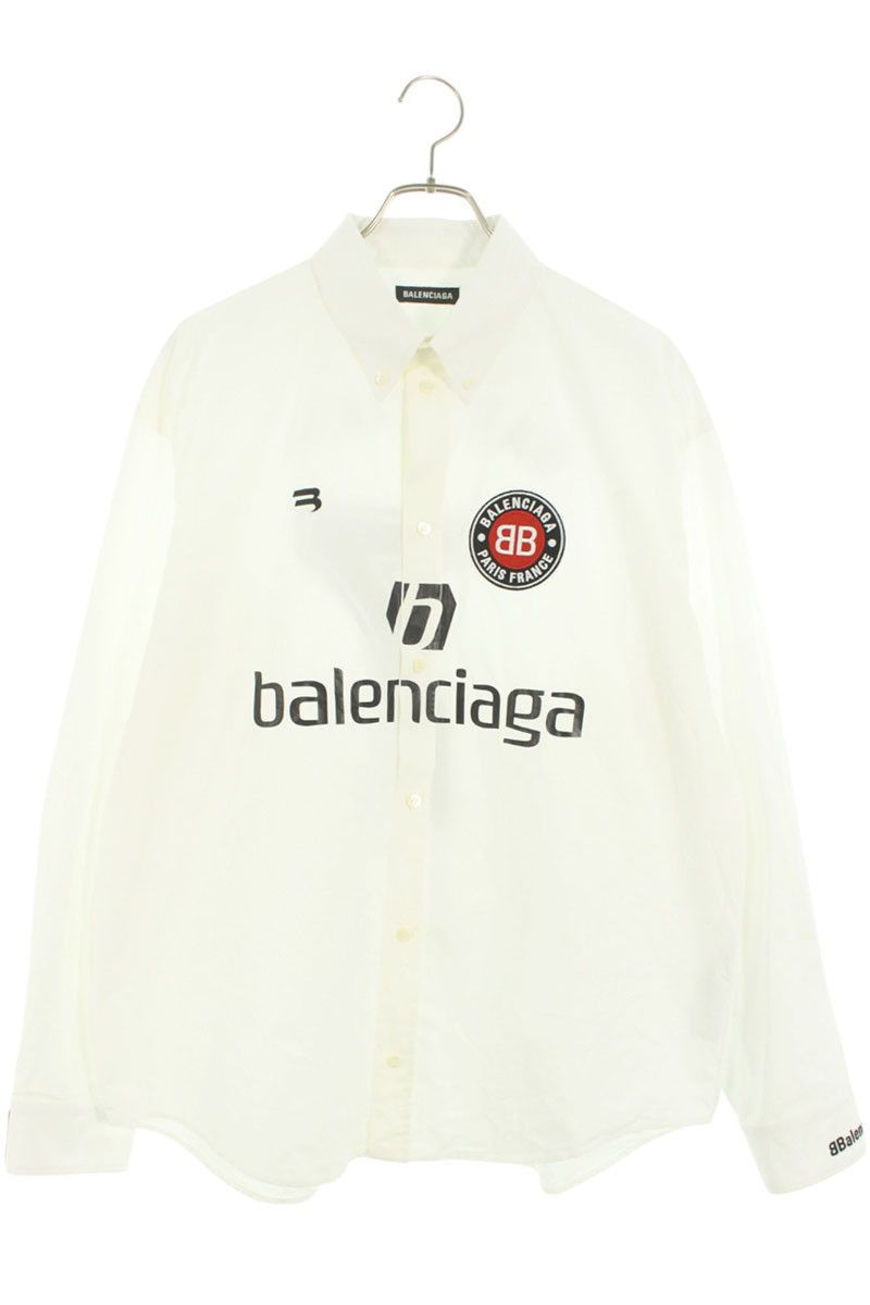 バレンシアガ 642269 TYB18 サッカーユニフォームプリント長袖シャツ  