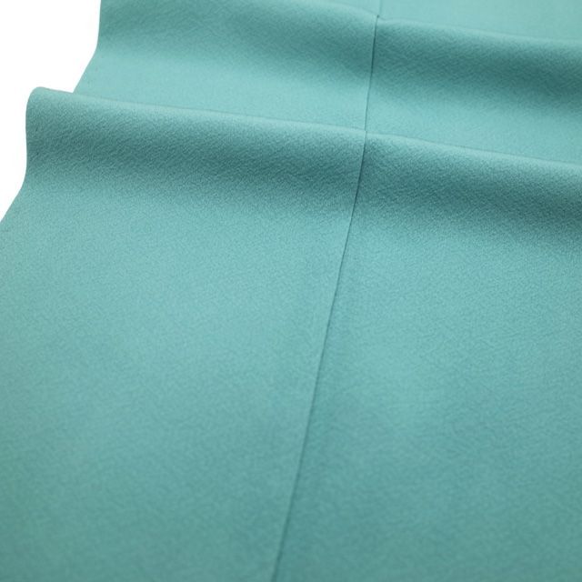 ターコイズブルー新品未使用正絹色無地〜裄66.身丈160 からし 