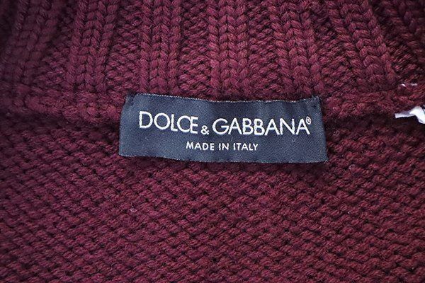 DOLCE&GABBANA ◇DGロゴ織 ニットブルゾン ボルドー サイズ48