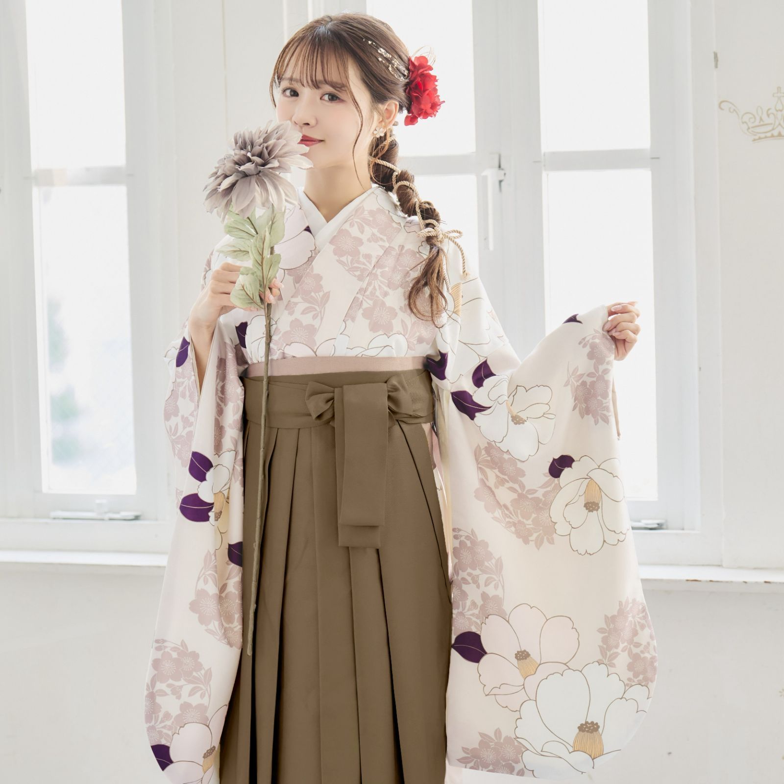 10%OFFジュニア用 袴セット 着物 袴色選択 135～143cm 新品 16021-02 和服/着物