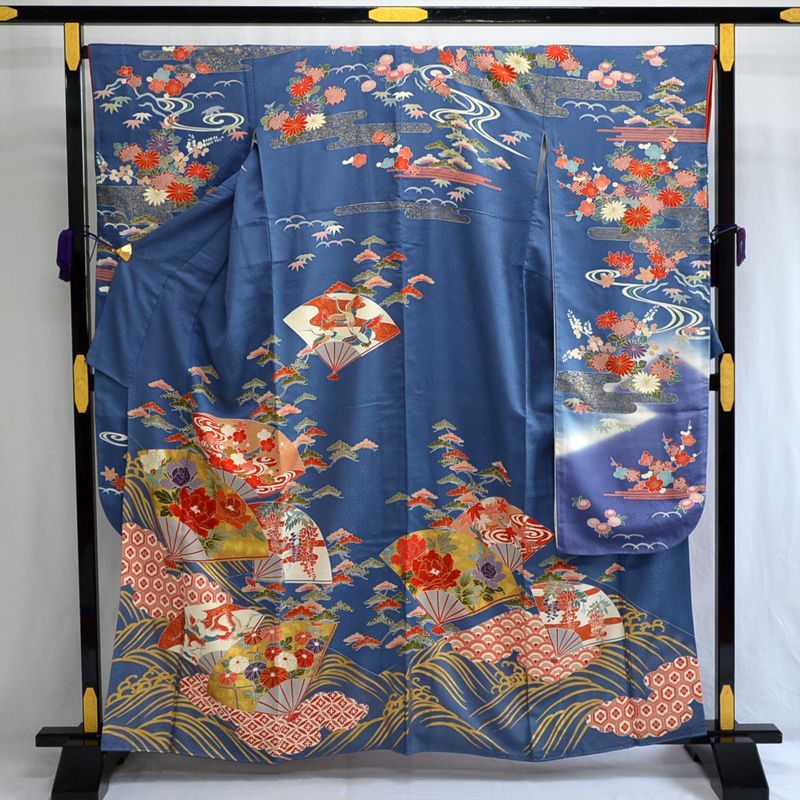 510z22☆紅型 中振袖 小柄な方にも 古典柄 青☆美品 成人式結婚式十三参り 510z22☆紅型 中振袖 小柄な方にも 古典柄 青☆美品 成人式結婚式十三