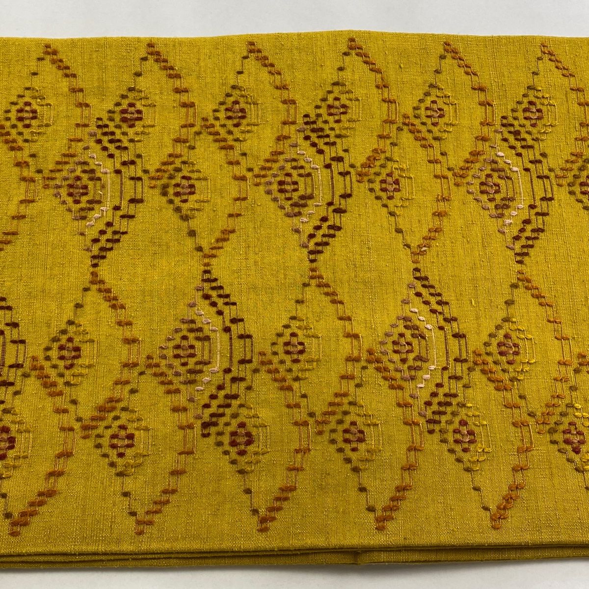 紬地 幾何学模様