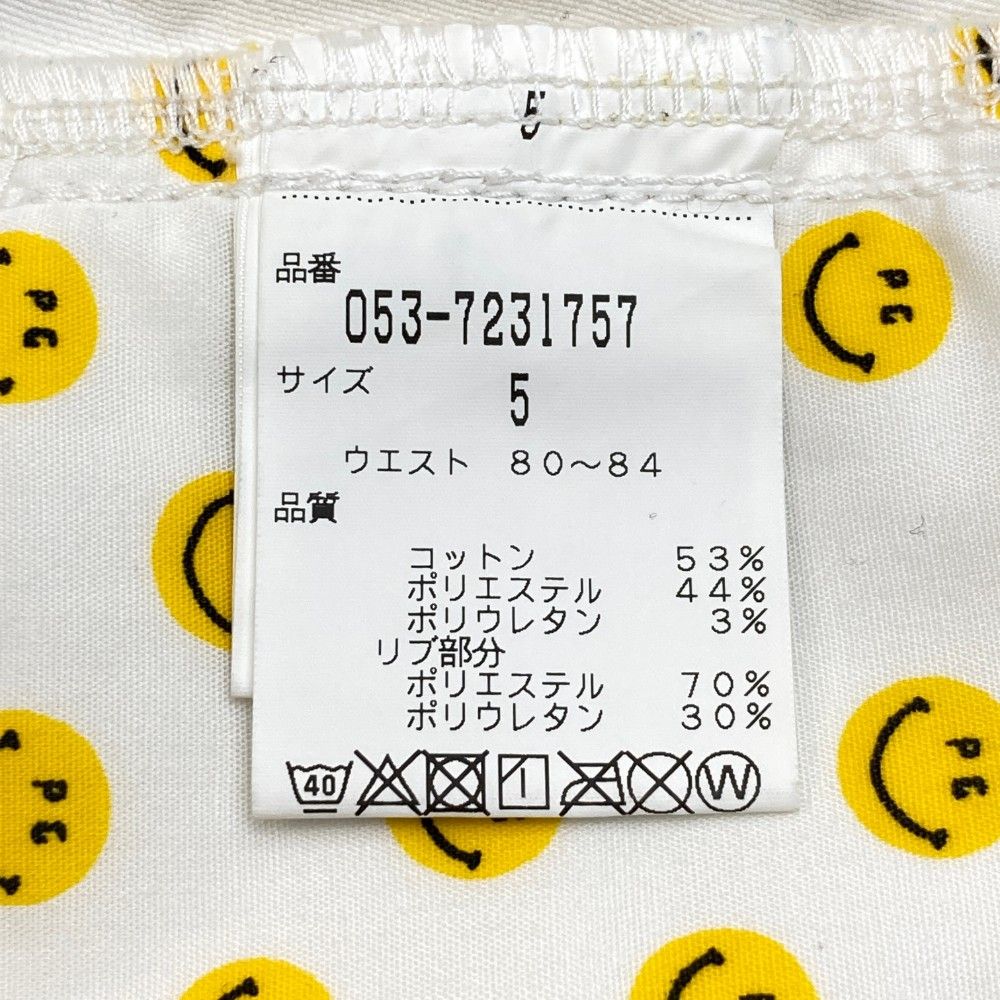 最新作 パーリーゲイツ パンツ ホワイト にこちゃん ストレート ゴルフ