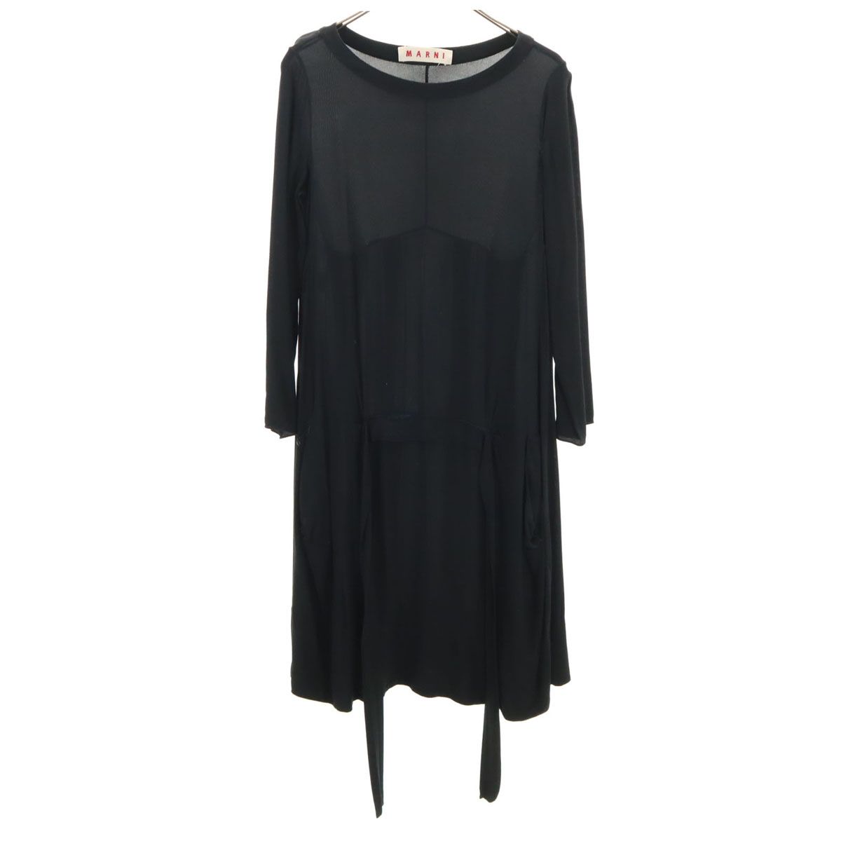 マルニ　MARNI　ワンピース　38 MARNI マルニ イタリア製 長袖 ワンピース 38 黒 レディース 古着