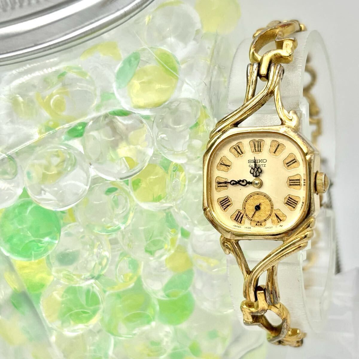 電池 SEIKO セイコー レディース 腕時計 ゴールド オクタゴン ローマン スモールセコンド 1428-5140