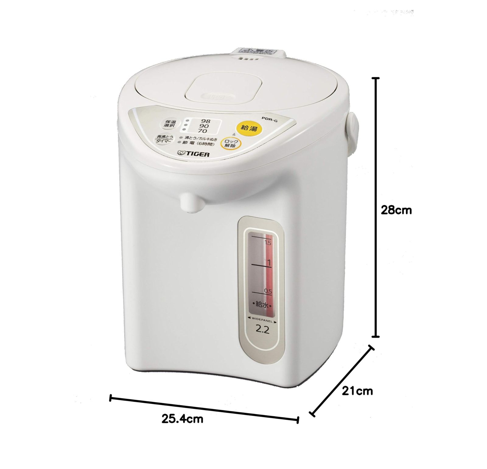 タイガー魔法瓶 TIGER マイコン電気ポット 保温機能 節電タイマー 2.2L アーバンホワイト PDR-G220-WU