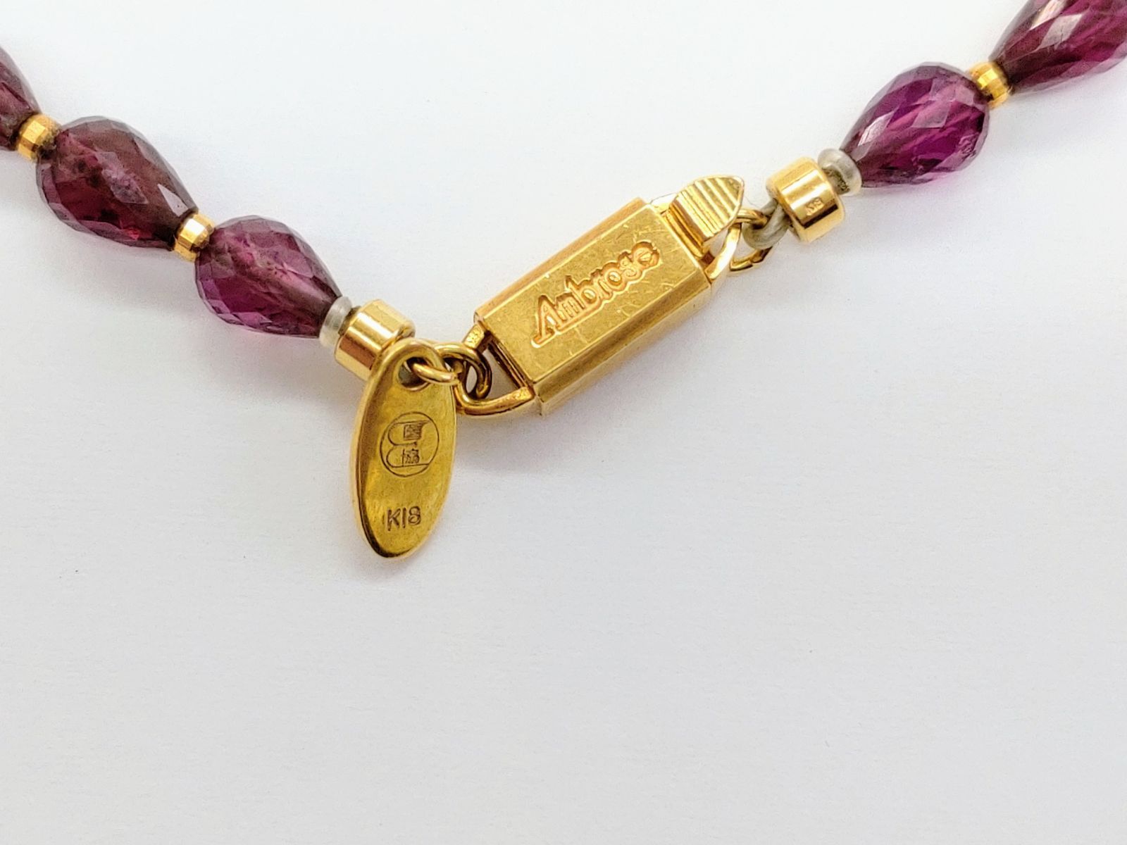K18 Ambrose アンブローズ トルマリン ブリオレットカット ネックレス