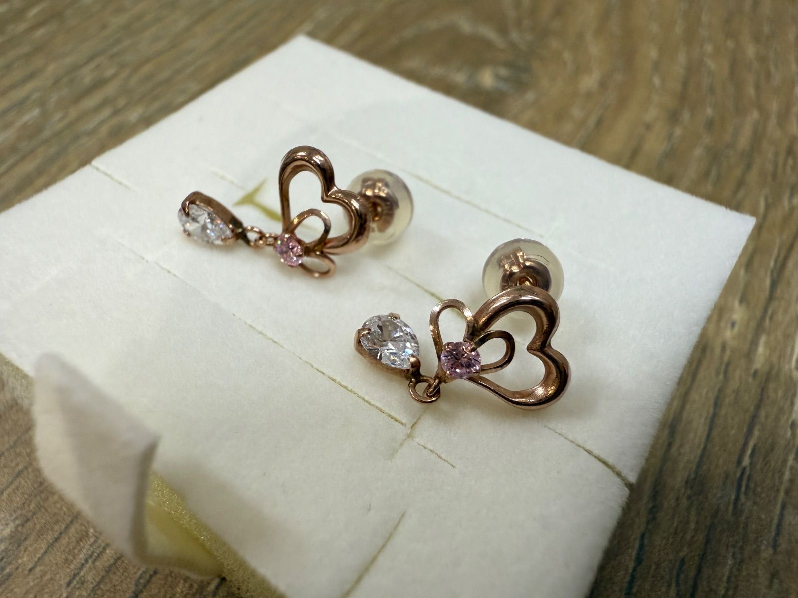 4℃ ピアス ハートモチーフ K10PG HEART CLICK HOOP PIERCED