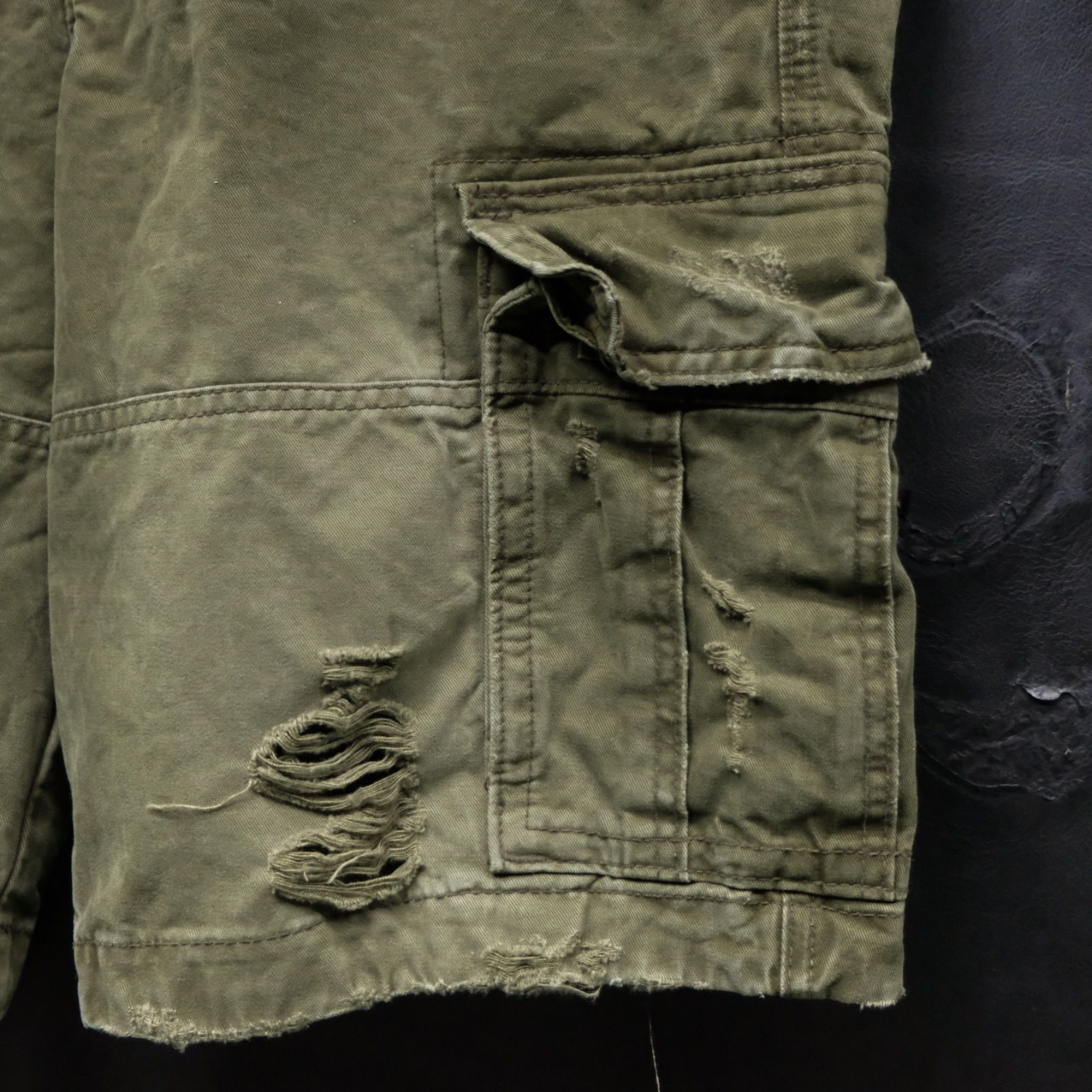 Abercrombie&Fitch ダメージ加工 カーゴショーツ W36/約94cm ハーフ