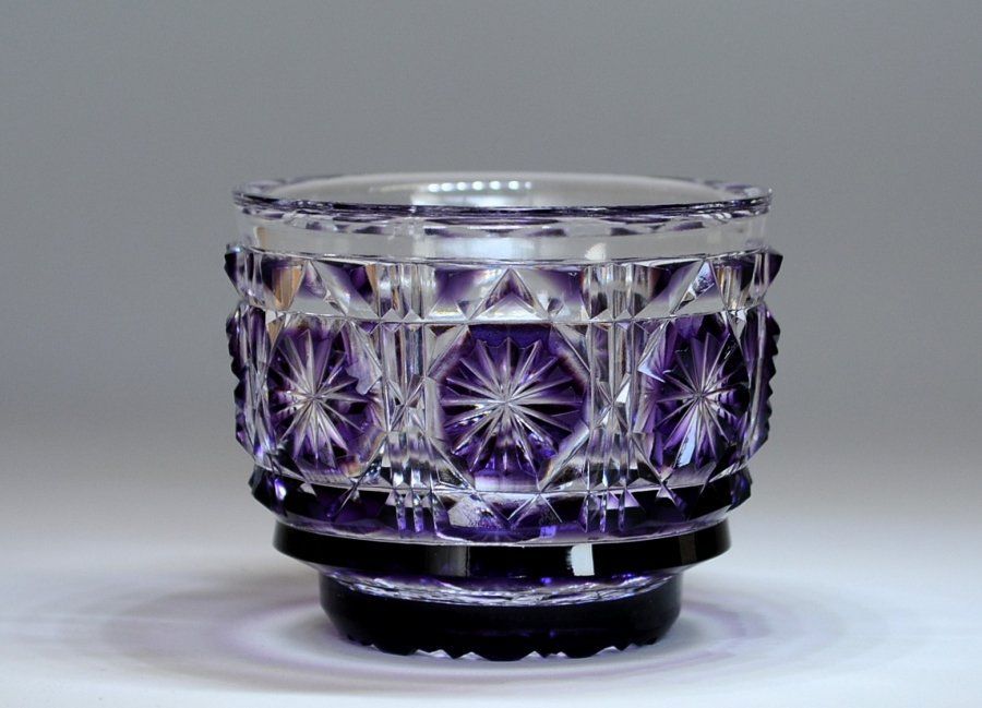 蔵A2441f 薩摩切子 被せガラス 猪口 島津 薩摩ガラス工芸 共箱