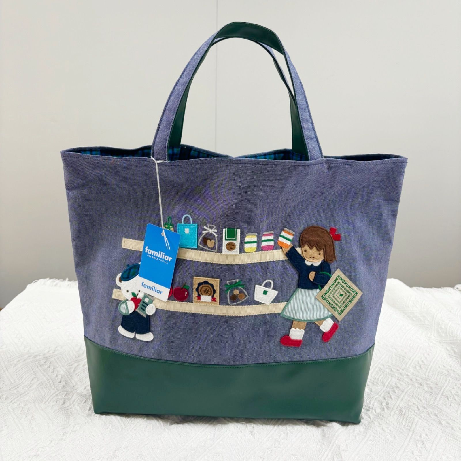 紀伊國屋 コラボ デニムトートバッグ ファミリア