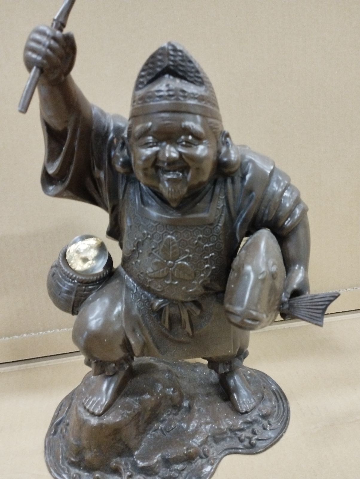 ☆値下げ☆恵比寿様 置物 アンティーク 骨董 金属製 - メルカリ