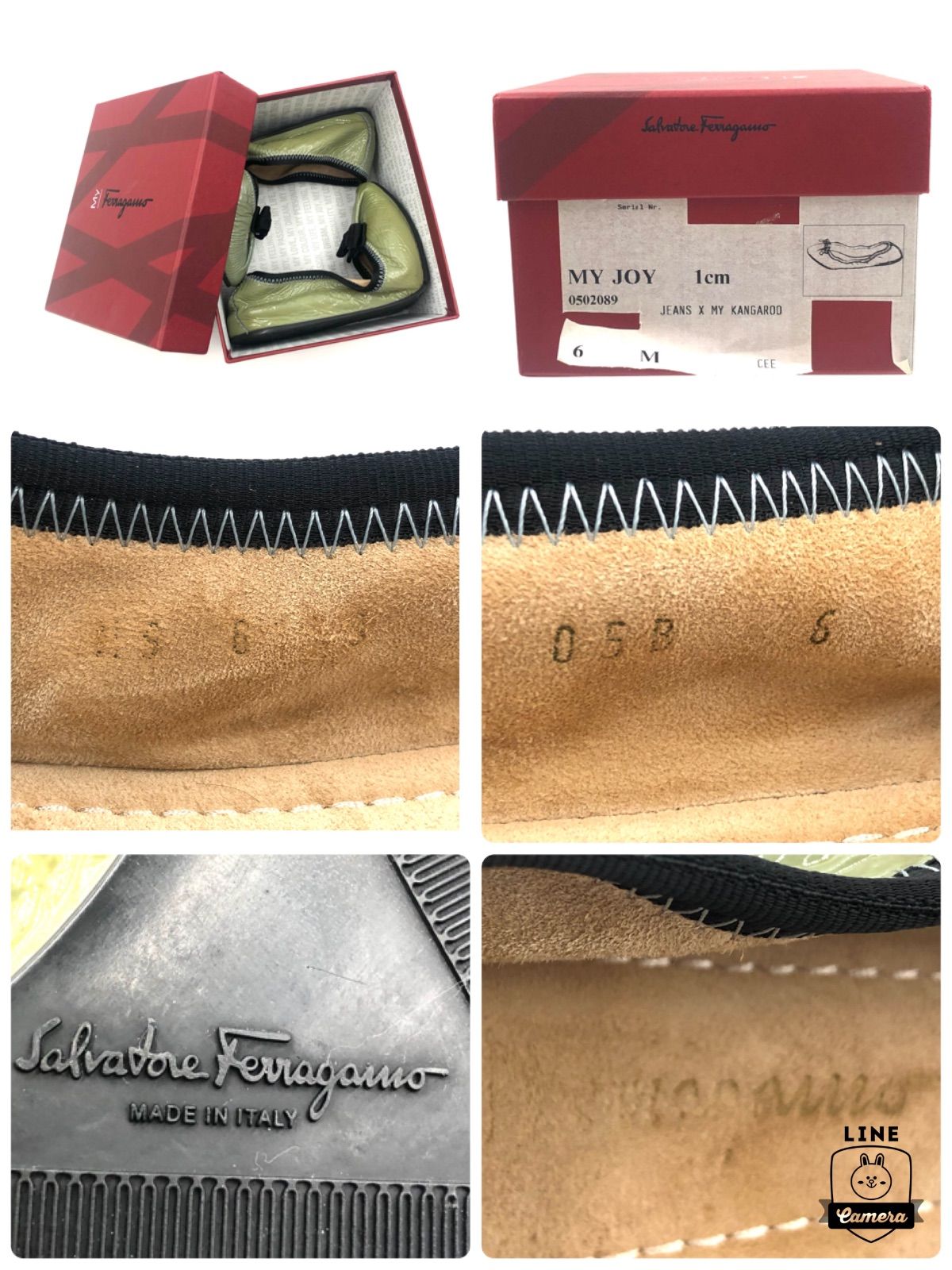 未使用級 サルヴァトーレフェラガモ ヴァラ my joy フラットシューズ FERRAGAMO フェラガモ バレエシューズ リボン 靴 Salvatore