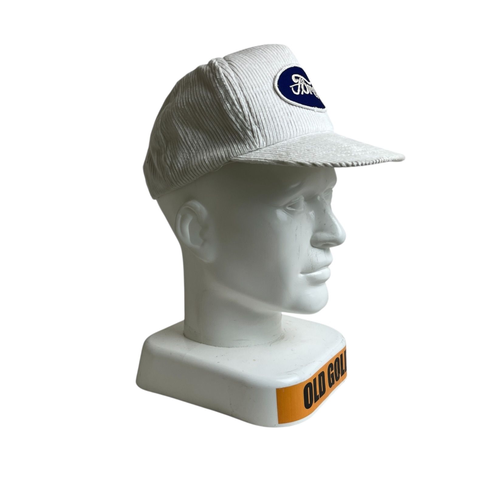 キャップ 帽子 Ford フォード ワッペン コーデュロイキャップ ビンテージキャップ ホワイト 白 刺繍ロゴ