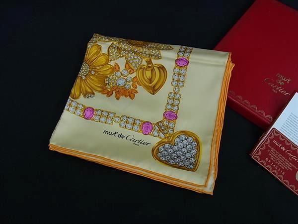 □新品□未使用□ Cartier カルティエ シルク100% 大判 スカーフ