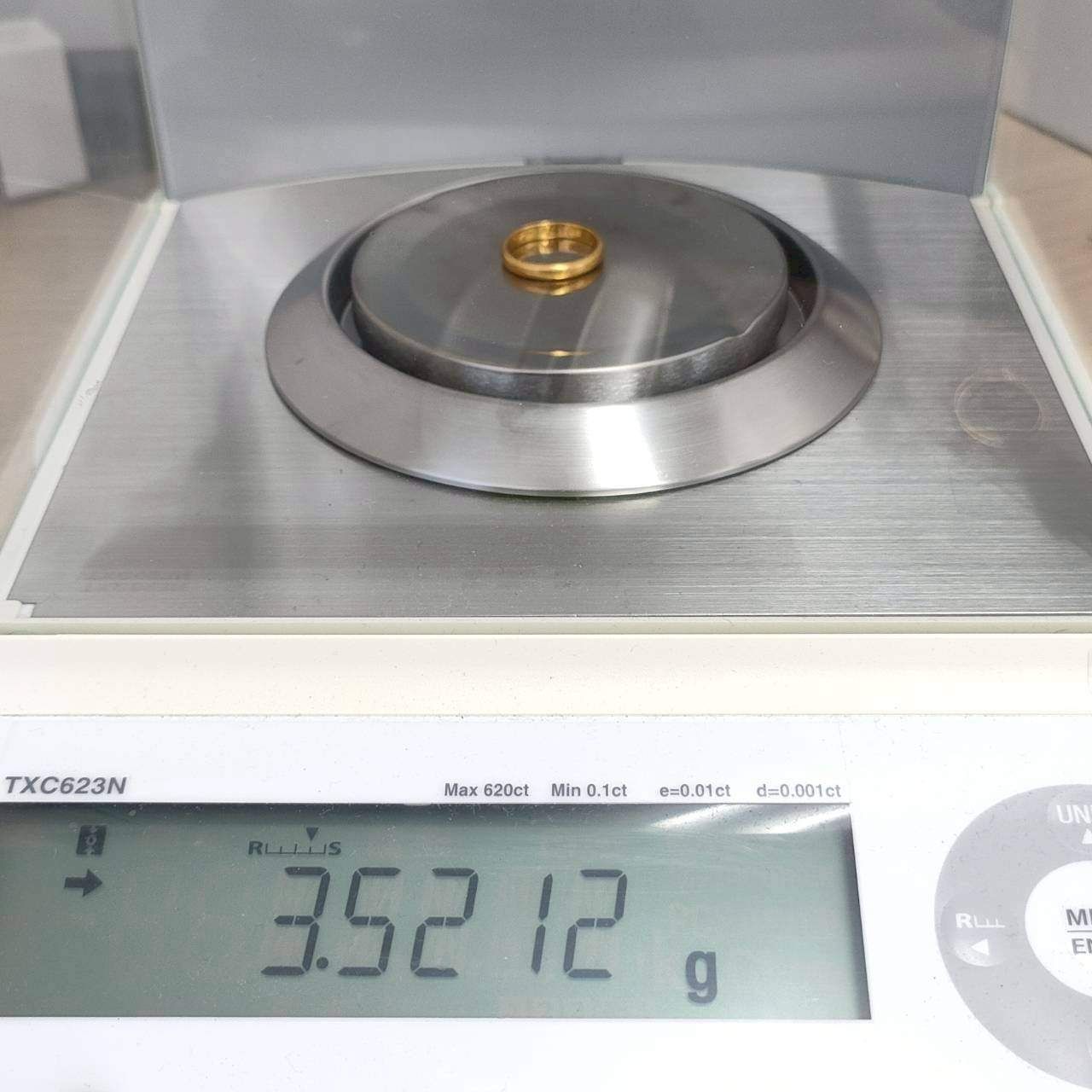 K24 純金 田中貴金属 シンプル甲丸リング 造幣局刻印 3.52g 10～11号 