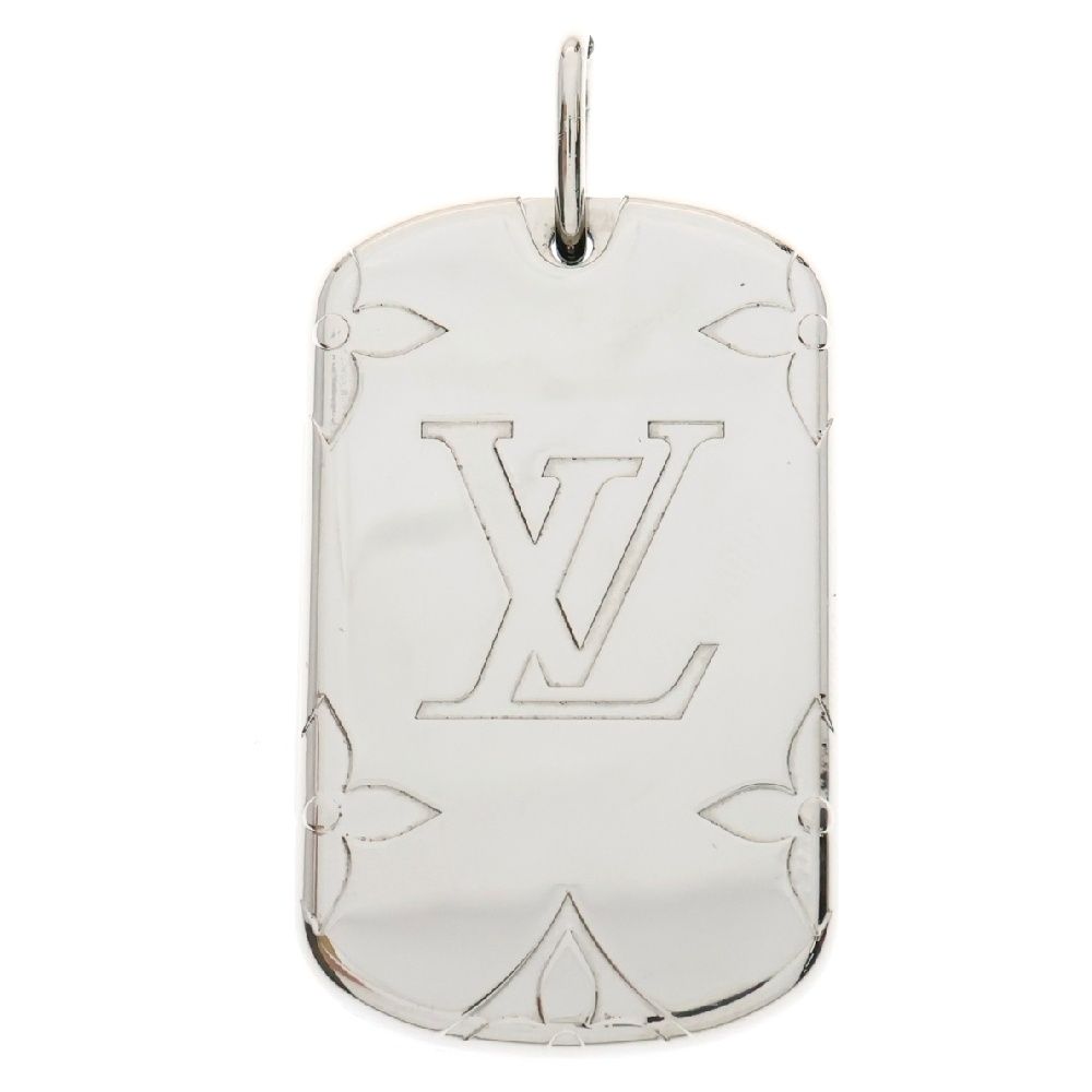 LOUIS VUITTON ルイヴィトン ロケット モノグラム ドッグタグ ネックレス シルバー