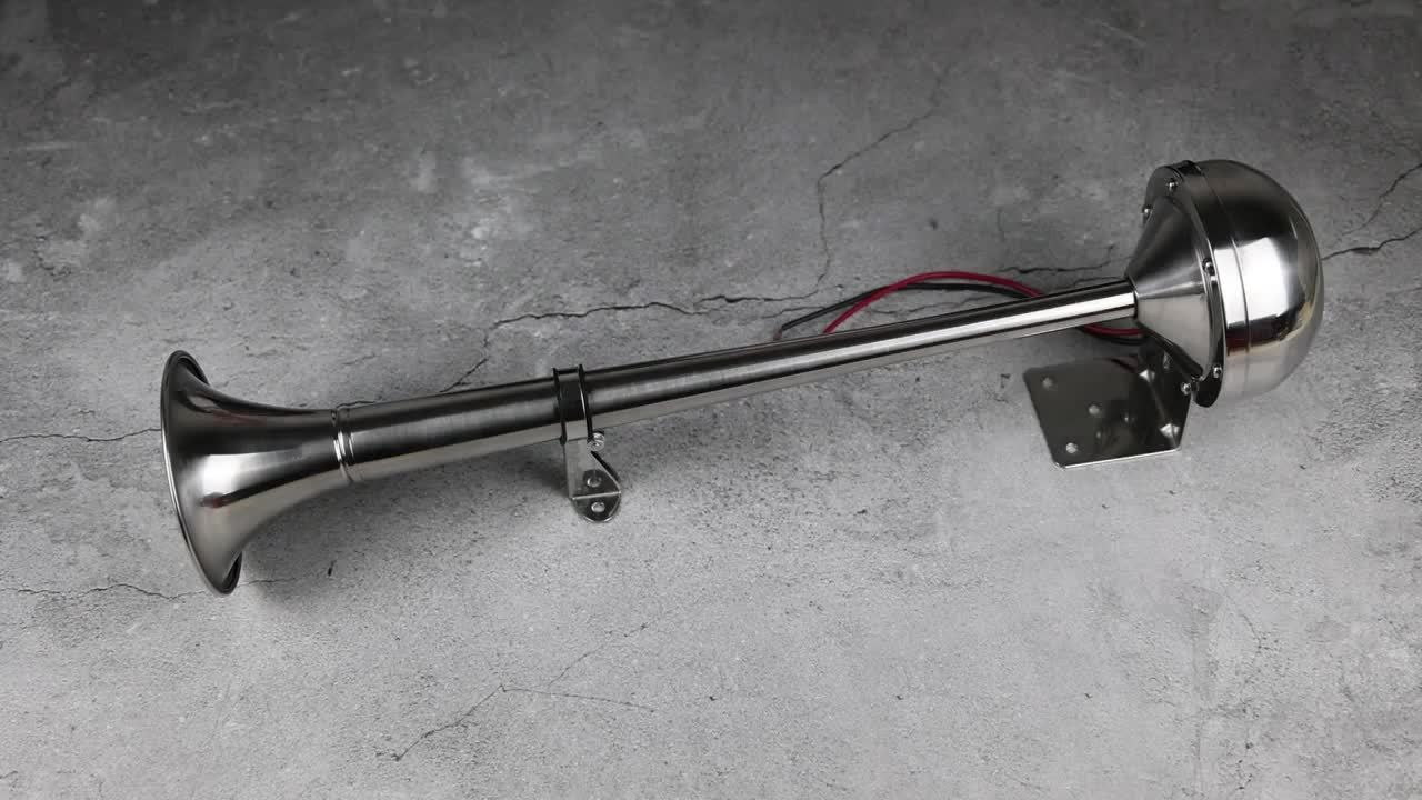 電動エアホーン ステンレス製防水トランペット