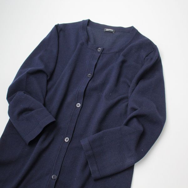 JIL SANDER NAVY ジルサンダーネイビー ウール混 ニット カーディガン