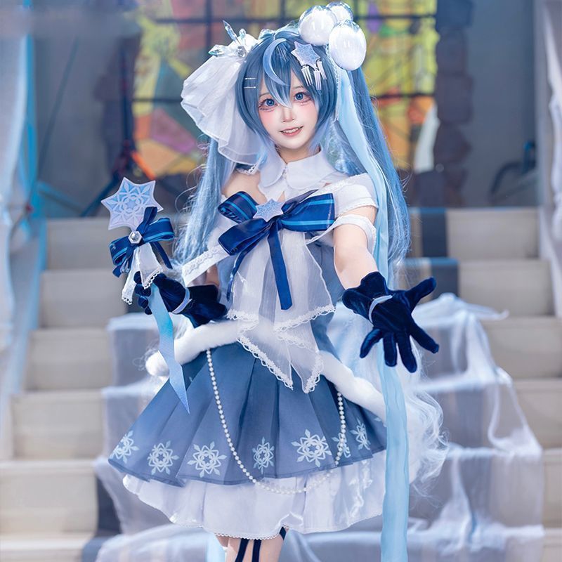 初音ミク 雪ミク2025 コスプレ衣装 フルセット ゲーム＆アニメ風